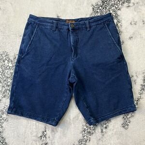 Thomas Dean Shorts‎ Mens Size 32 Navy Blue Chino Flat Front Stretch Casual